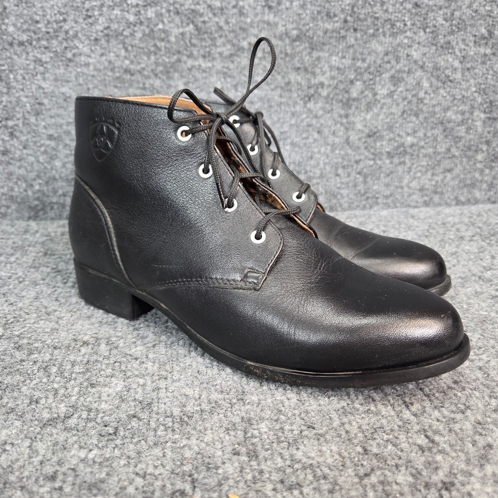 Ariat Womens Black Lace Paddock Equestrian Riding Ankle Boots Black Leather 7.5
